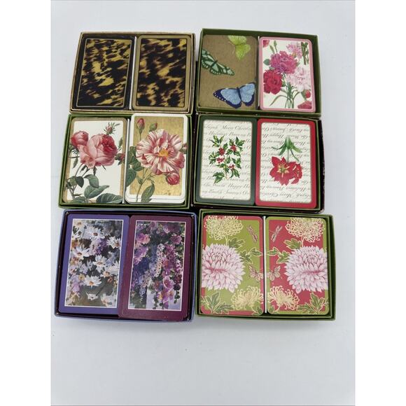 Lot Of 6 VTG Caspari Imported Dual Playing Card Sets EUC For Their Age - Picture 2 of 3